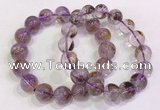 CGB4669 12mm - 13mm round purple phantom quartz beaded bracelets