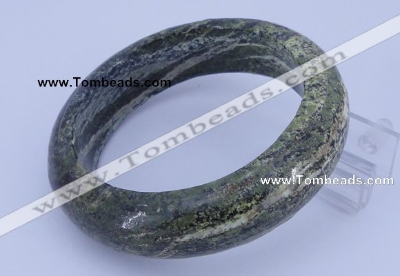 CGB471 Inner diameter 58mm fashion green silver line jasper bangle