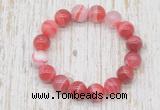 CGB5335 10mm, 12mm round red banded agate beads stretchy bracelets