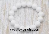 CGB5358 10mm, 12mm round white candy jade beads stretchy bracelets