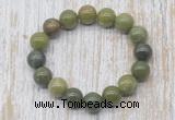 CGB5362 10mm, 12mm round Canadian jade beads stretchy bracelets