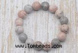 CGB5377 10mm, 12mm round pink zebra jasper beads stretchy bracelets