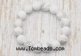 CGB5500 10mm, 12mm round matte white howlite beads stretchy bracelets