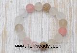 CGB5501 10mm, 12mm round matte volcano cherry quartz beads stretchy bracelets