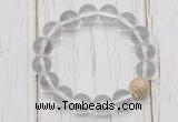 CGB5650 10mm, 12mm white crystal beads with zircon ball charm bracelets