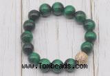 CGB5677 10mm, 12mm green tiger eye beads with zircon ball charm bracelets