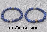 CGB6045 8mm round lapis lazuli bracelet with skull for men