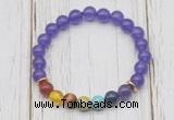 CGB6257 8mm candy jade 7 chakra beaded mala stretchy bracelets