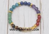 CGB6346 8mm 7 chakra gemstone beaded mala stretchy bracelets