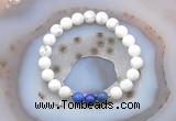 CGB6417 8mm round matte white howlite & lapis lazuli  beaded bracelets