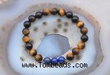 CGB6418 8mm round yellow tiger eye & lapis lazuli  beaded bracelets