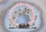 CGB6421 8mm round rose quartz & smoky quartz beaded bracelets