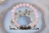 CGB6422 8mm round rose quartz & garnet beaded bracelets