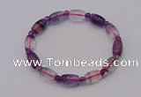 CGB660 7.5 inches 5mm round & 8*11mm drum fluorite bracelet