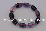 CGB661 7.5 inches 6mm round & 10*14mm drum fluorite bracelet