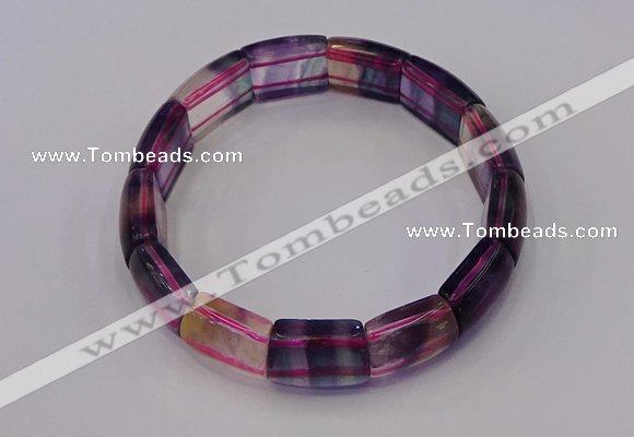 CGB663 7.5 inches 13*16mm rainbow fluorite gemstone bracelet