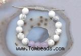 CGB6740 10mm round white howlite & lavender amethyst adjustable bracelets