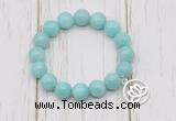 CGB6817 10mm, 12mm amazonite beaded bracelet with alloy pendant