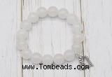 CGB6834 10mm, 12mm candy jade beaded bracelet with alloy pendant