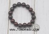 CGB6881 10mm, 12mm brecciated jasper beaded bracelet with alloy pendant