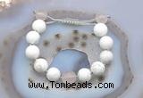 CGB6935 12mm round white howlite & rose quartz adjustable bracelets