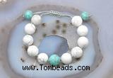 CGB6937 12mm round white howlite & sea sediment jasper adjustable bracelets