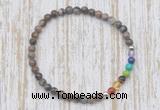 CGB7017 7 chakra 4mm grey opal beaded meditation yoga bracelets