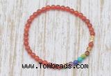 CGB7032 7 chakra 4mm red agate beaded meditation yoga bracelets