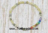 CGB7041 7 chakra 4mm flower jade beaded meditation yoga bracelets
