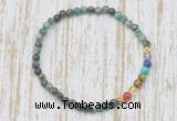 CGB7055 7 chakra 4mm African turquoise beaded meditation yoga bracelets