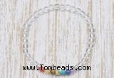 CGB7086 7 chakra 4mm white crystal beaded meditation yoga bracelets