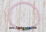 CGB7087 7 chakra 4mm rose quartz beaded meditation yoga bracelets