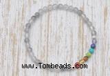 CGB7088 7 chakra 4mm cloudy quartz beaded meditation yoga bracelets