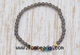 CGB7090 7 chakra 4mm smoky quartz beaded meditation yoga bracelets