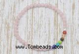 CGB7093 7 chakra 4mm pink morganite beaded meditation yoga bracelets