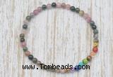 CGB7096 7 chakra 4mm tourmaline beaded meditation yoga bracelets