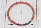 CGB7129 4mm red agate & black onyx beaded meditation yoga bracelets