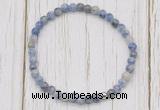 CGB7211 4mm tiny blue spot stone beaded meditation yoga bracelets