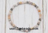 CGB7227 4mm tiny bamboo leaf agate beaded meditation yoga bracelets