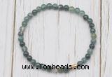 CGB7229 4mm tiny moss agate beaded meditation yoga bracelets