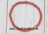 CGB7232 4mm tiny red agate beaded meditation yoga bracelets
