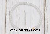 CGB7238 4mm tiny white jade beaded meditation yoga bracelets