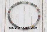 CGB7277 4mm tiny blood jasper beaded meditation yoga bracelets