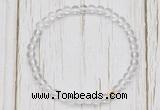 CGB7286 4mm tiny white crystal beaded meditation yoga bracelets