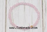 CGB7287 4mm tiny rose quartz beaded meditation yoga bracelets