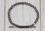 CGB7290 4mm tiny smoky quartz beaded meditation yoga bracelets