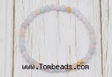 CGB7294 4mm tiny morganite beaded meditation yoga bracelets