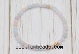 CGB7294 4mm tiny morganite beaded meditation yoga bracelets