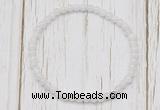 CGB7301 4mm tiny white moonstone beaded meditation yoga bracelets