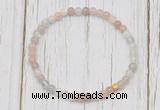 CGB7303 4mm tiny rainbow moonstone beaded meditation yoga bracelets